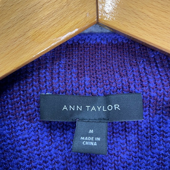 Ann Taylor Windowpane Jacquard knit pullover Sweater Womens Size Medium - Picture 8 of 10